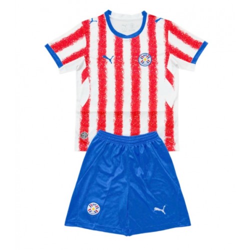 Paraguay Kotipaita Lapsille MM-kisat 2026 Lyhythihainen (+ Lyhyet housut)
